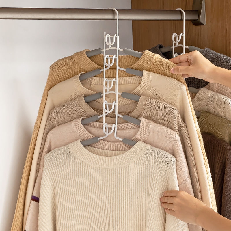 5-in-1 Space Saving Magic Metal Hanger - Multi-layered Closet Organizer For  Coats, Jackets, Sweaters, Shirts - Temu