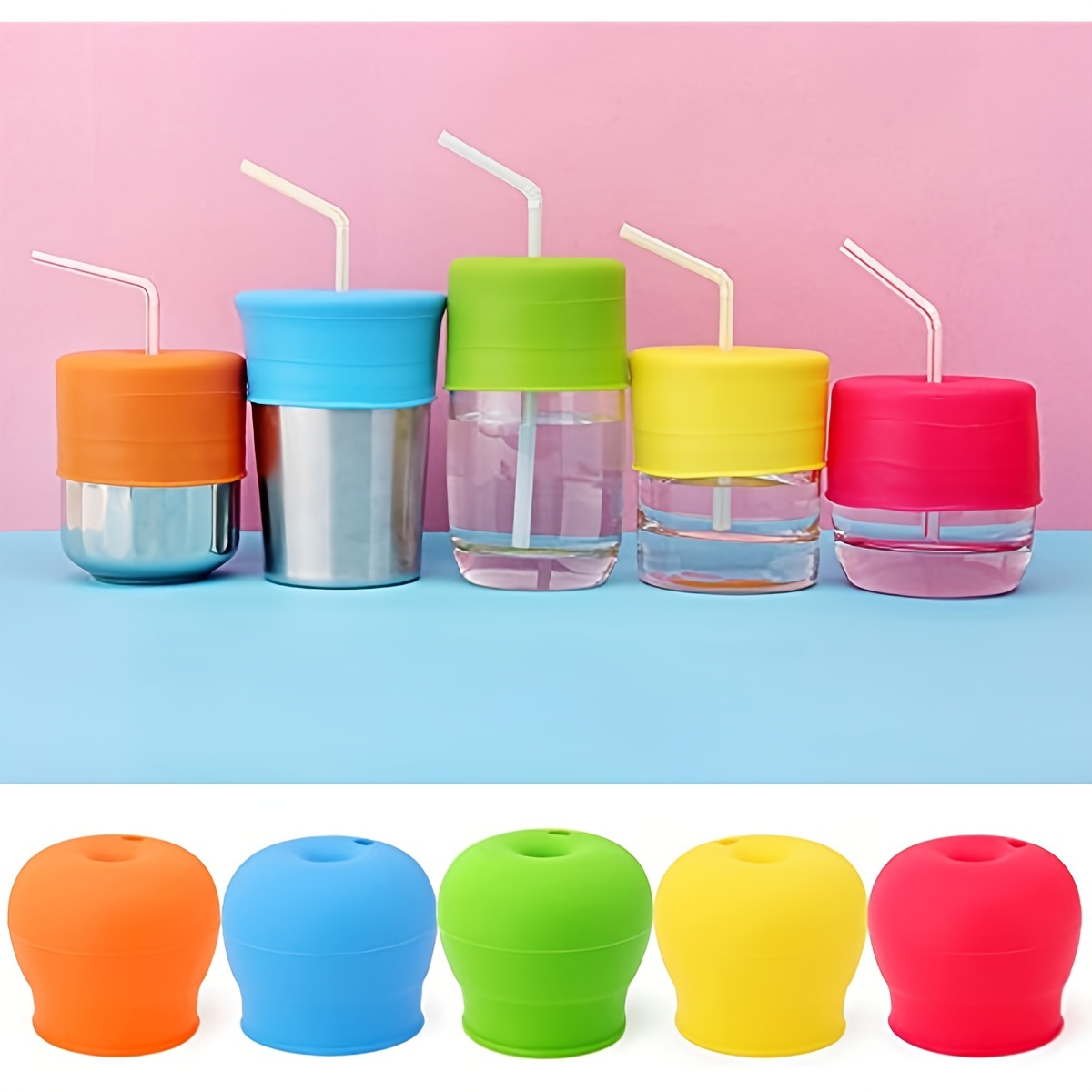 3-in-1 Bpa-free Silicone Training Cup With Straw Lid Handle For Toddlers -  Microwave & Dishwasher Safe - Spill-proof Snack Container - Temu