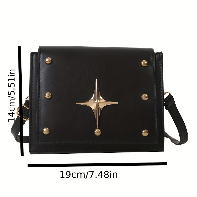 Mini Square Crossbody Bag For Women, Y2k Studded Decor Purses