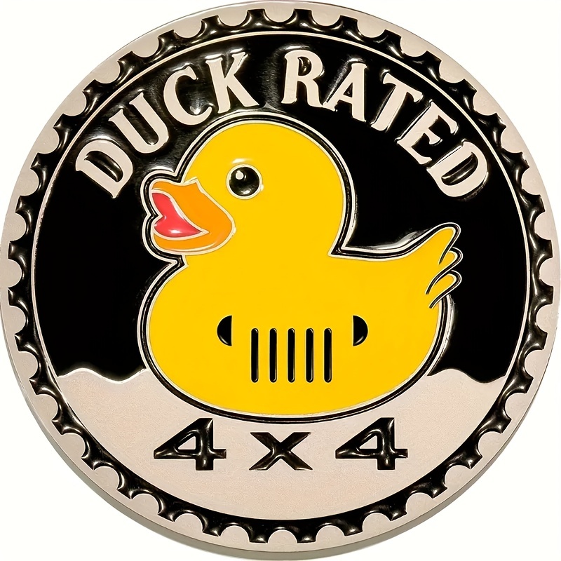 

Upgrade Your Vehicle With A 4x4 Metal Automotive Badge - Duck Rated Car Emblem Decal Sticker!