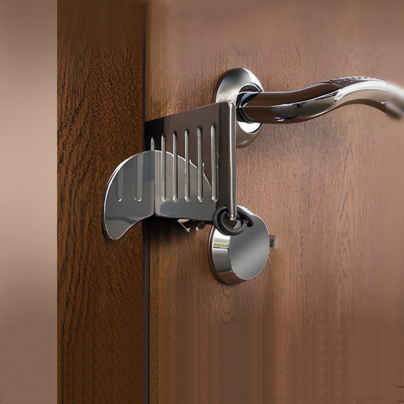 Cerradura de puerta portátil para el hogar, pestillo de seguridad de 10  agujeros, de Metal, antirrobo