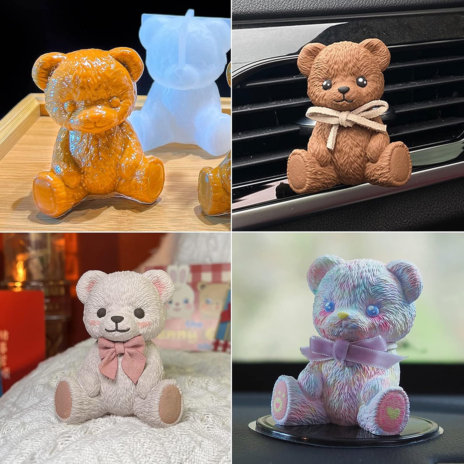 3d Bears Silicone Mold. Food Mold for Chocolate. Craft Mold for Soap,  Epoxy, Concrete, Plaster Etc Mother's Day Shaped Mold. 