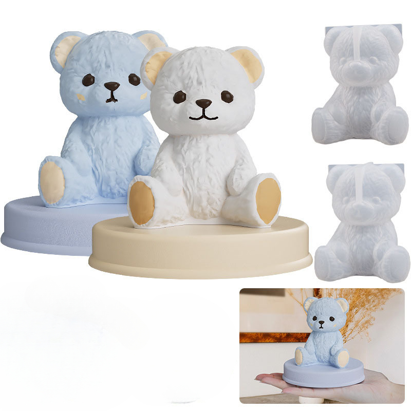 3d Cute Teddy Bear Soap Making Candle Silicone Designer Mold Mould