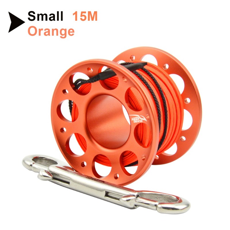 Small Compact Finger Spool, Scuba Diving Reel Line Holder & Stainless Steel  Spring Hook Safety Gear Equipment - Select Colors Red