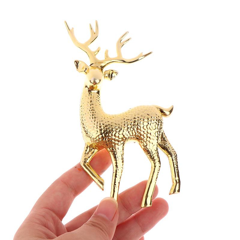 Golden Christmas Reindeer Figurine Christmas Deer Status - Temu