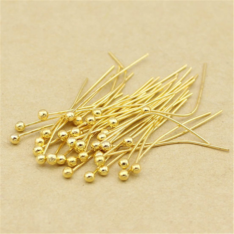 100Pcs Flat Head Pins for Jewelry Making 35mm Brass 20 Gauge Red Copper