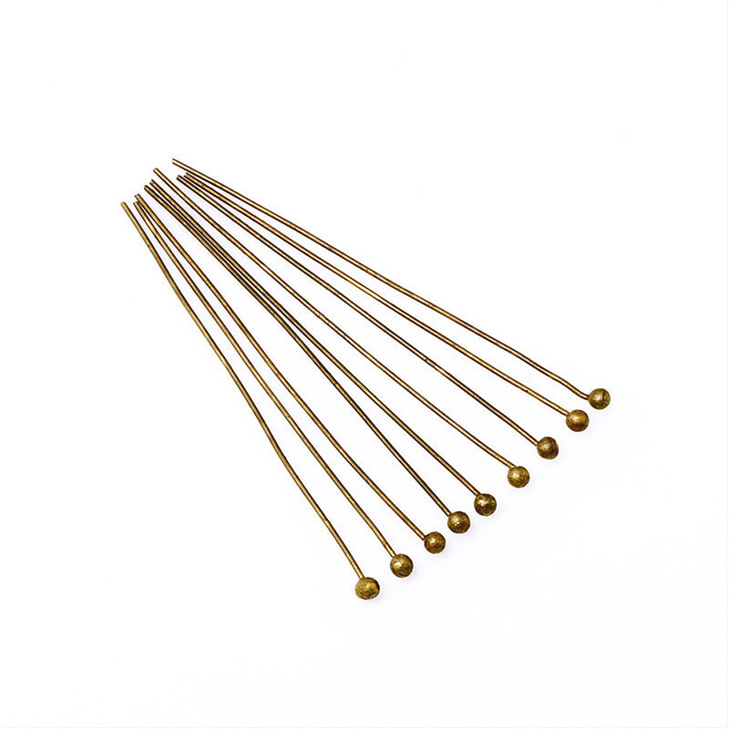 100Pcs Flat Head Pins for Jewelry Making 35mm Brass 20 Gauge Red