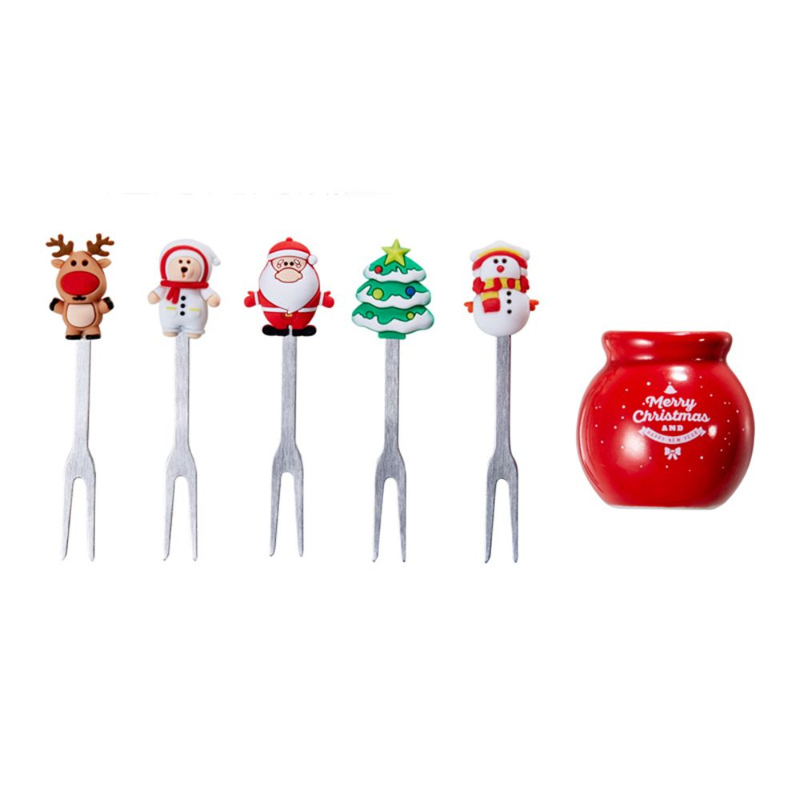 5 Pz/set Albero Di Natale In Acciaio Inox Dessert Frutta Forchette Con  Supporto Set Mini Carino Insalata Cibo Posate Stoviglie Gadget Da Cucina -  Industria E Commercio - Temu Italy