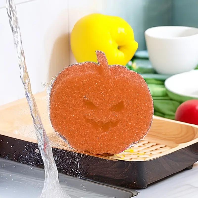 Halloween Pumpkin Cleaning And Temperature Sponge, Washing Dishes