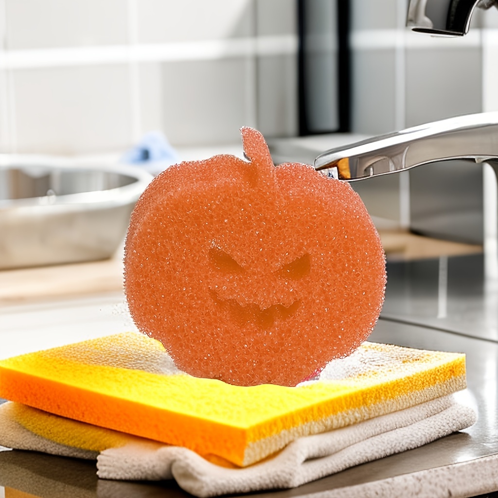 Halloween Pumpkin Shaped Cleaning & Temperature Sensitive Sponge