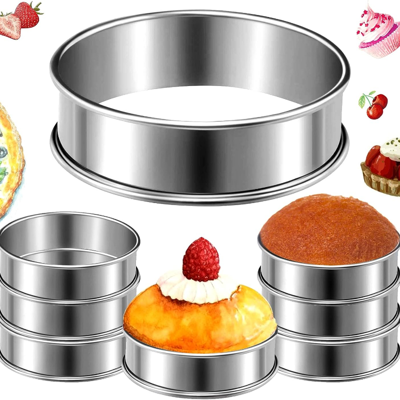 Temu 1pc Stainless Steel Round Cake Crumpet Tart Rings, Household Kitchen  Toast Biscuit Baking Molds, Mousse Pastry Ring Molds, Baking Tools, Kitchen  Utensils, Today's Best Daily Deals
