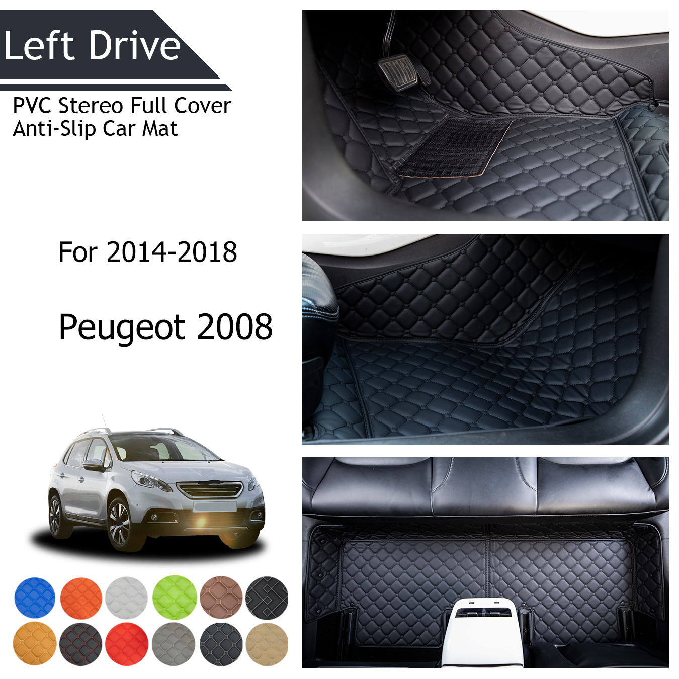 TEGART 【LHD】 Convient Pour 2014 2018 Peugeot 2008 Tapis De - Temu Belgium