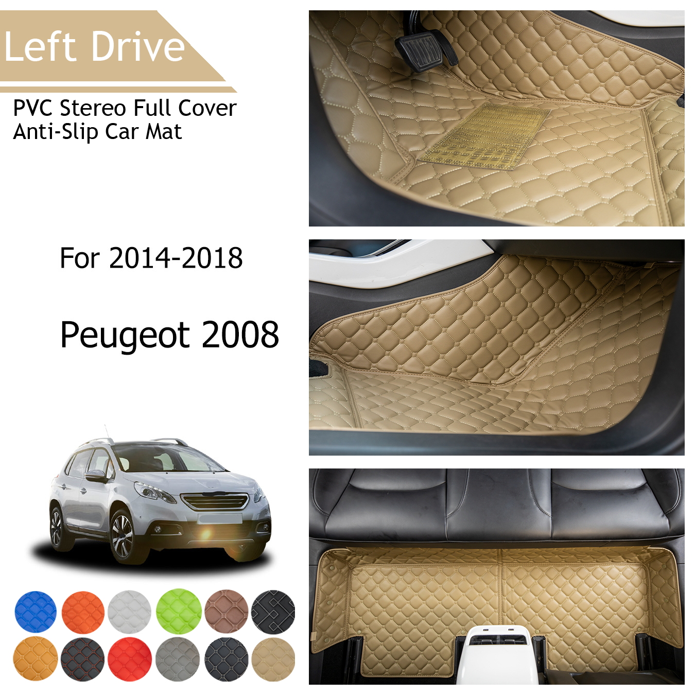 TEGART 【LHD】 Convient Pour 2014 2018 Peugeot 2008 Tapis De