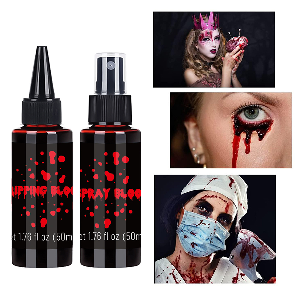 Halloween Fake Blood Makeup Kit, Realistic Washable Special Effects Ma –  TweezerCo