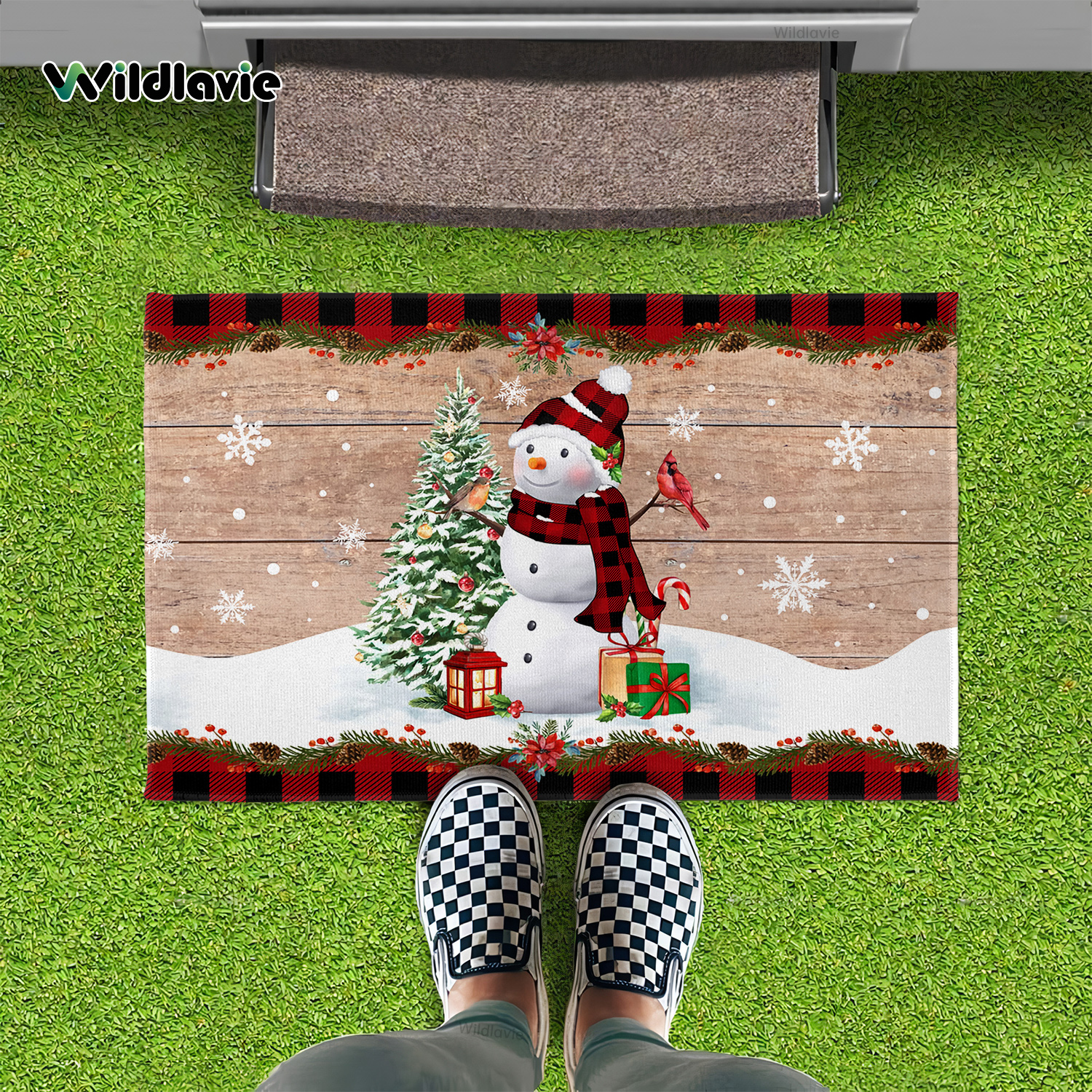 Felpudo decorativo navideño, alfombra para exteriores/puerta de entrada/alfombrillas  para entrada del baño, alfombra para mascotas