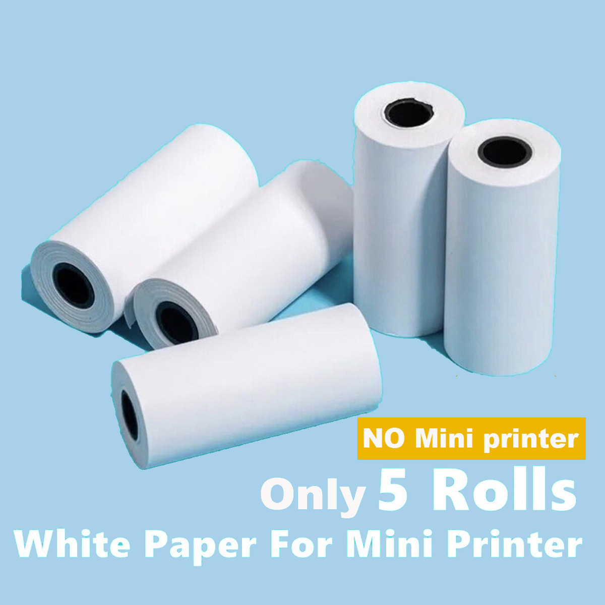 Papel De Impresión Térmica 5 Rollos Mini Papel De Impresora Papel Continuo  Blanco De 57 Mm De Ancho