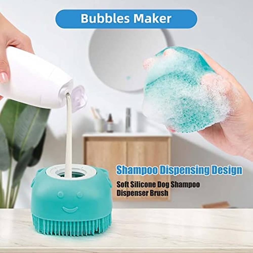 Body Wash Scrubber Brush Silicone Massage Bath Shower Brush with Soap  Dispenser Soft Pet Dog Shampoo Grooming Shampoo Brushes