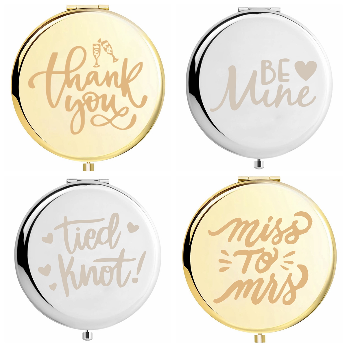 Bride Gifts Engagement Gifts for Her Bride to Be Gifts Ideas Compact Mirror  for Women Bridal Shower Gifts for Bride Bachelorette Party Gifts Wedding  Gift Folding Makeup Mirror