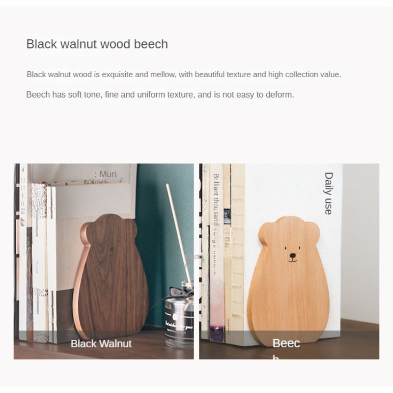 Two Packs, Bamboo Book Stand Creative Wooden Book Stand Student Book By  Bezel Storage Bookshelf Cute Book Stand Bookend