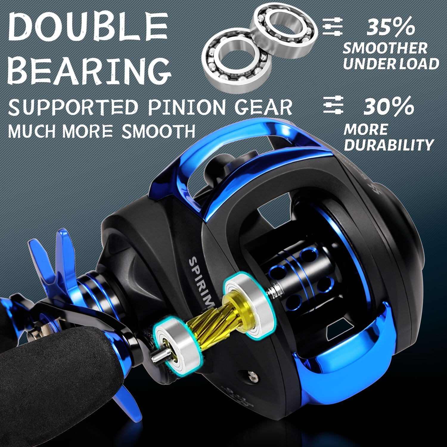 9+1bb Speed Ratio Fishing Reel With Dual Brake System Smooth