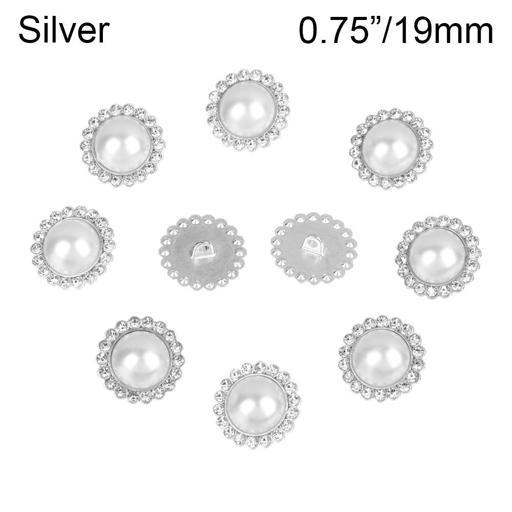 Jerler 10 Pcs Sliver Rhinestone Buttons Crystal Embellishments Sew on  Clothing Buttons