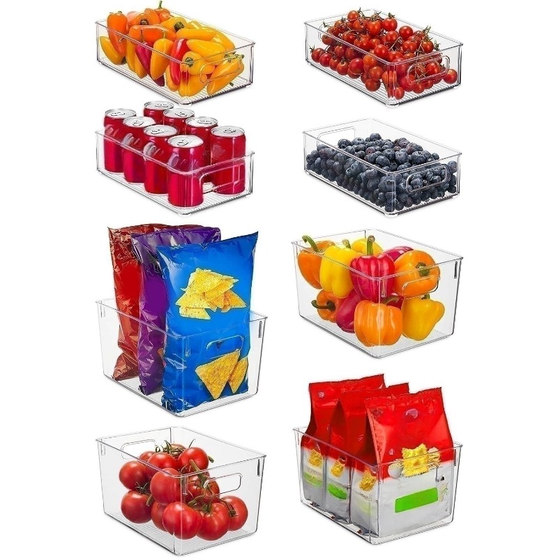 1 unidade, caixas organizadoras de geladeira, caixas organizadoras de  despensa de plástico transparente, organização para lanches de frutas,  despensa