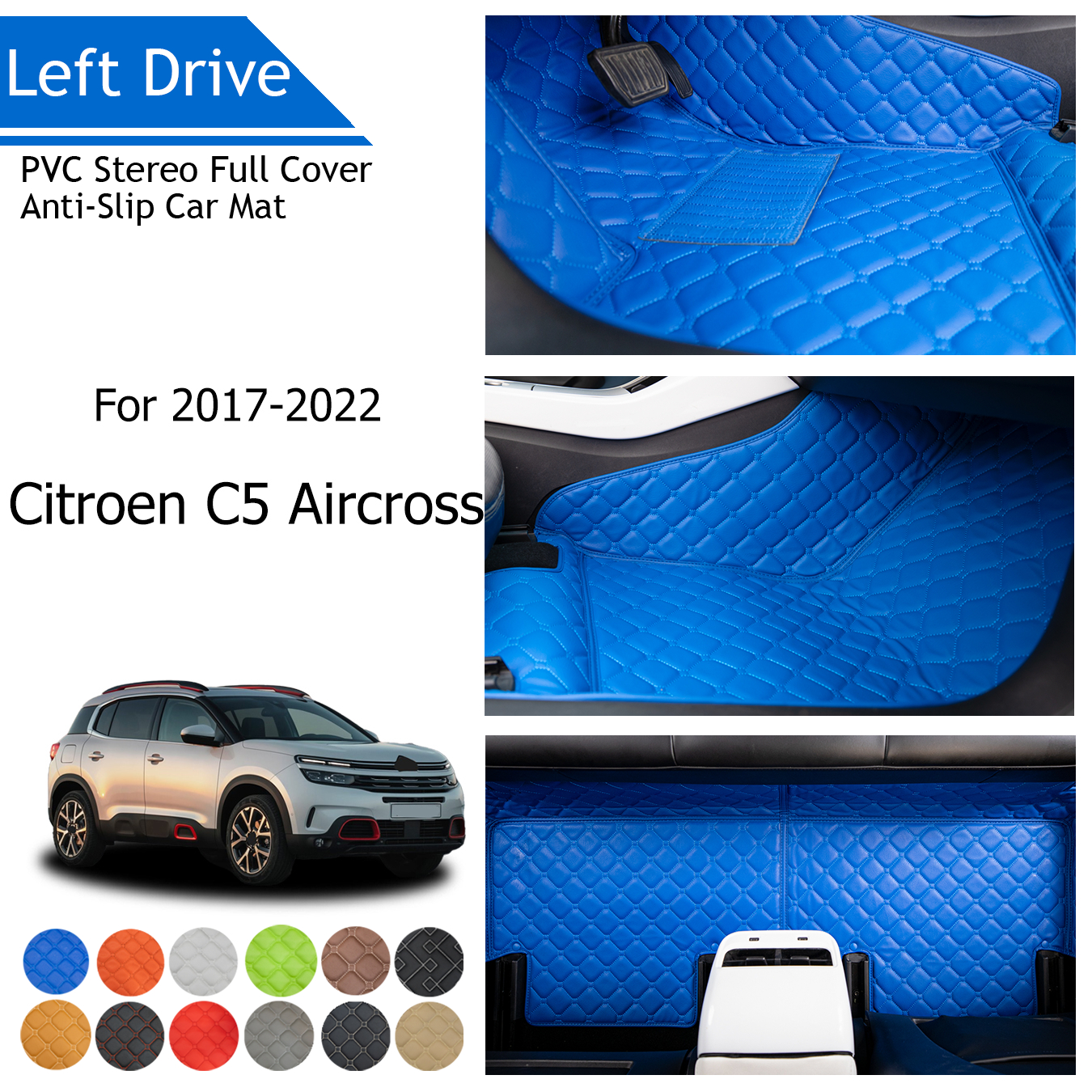 Car Floor Mats Fits Citroen C5 Aircross 2017 2022 Car - Temu