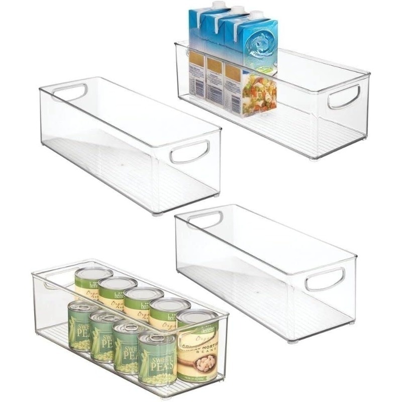 Stackable Refrigerator Organizer Bin, Clear Kitchen Pantry Organizer  Container Bins With Handles For Cabinets, Shelves, Drawer, Freezer, For  Snack, Fruit, Vegetables And Beverage Storage, Home Kitchen Supplies - Temu