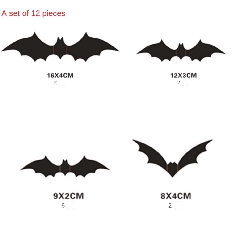 Diy Bat Stickers, 3d Decorative Scary Bats Wall Stickers For