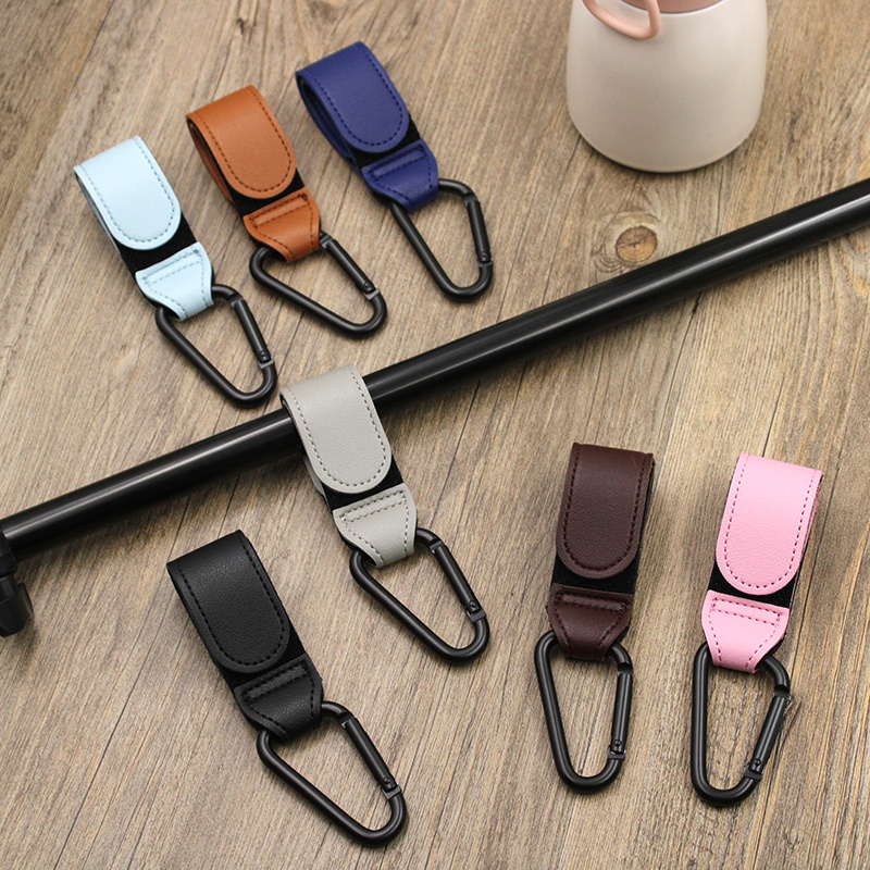 2pcs stroller hooks bag hooks for hanging diaper bags multipurpose hooks for grocery shopping bags premium vegan   leather pram straps christmas halloween thanksgiving day gift easter gift details 8