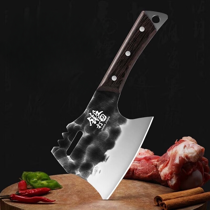 Big Bone Chopper Kitchen Knife Kitchen Retro Thickened High Carbon Steel  Chef's Bone Chopping Knife Cow Sheep Bone Cut Knife