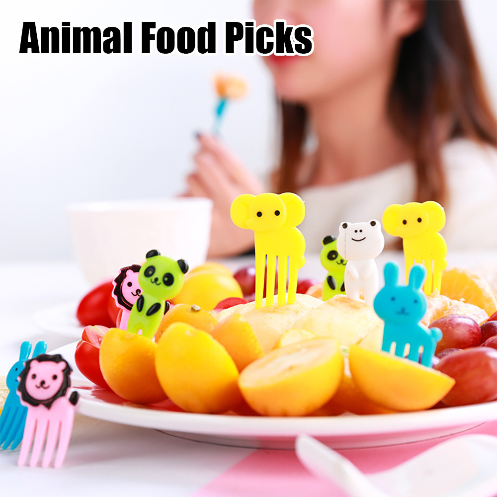 Mini Forks Animal Food Picks for Kids Cute Fruit Fork Bento Box