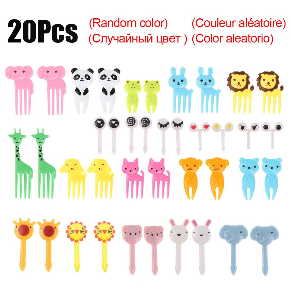 Mini Forks Animal Food Picks for Kids Cute Fruit Fork Bento Box