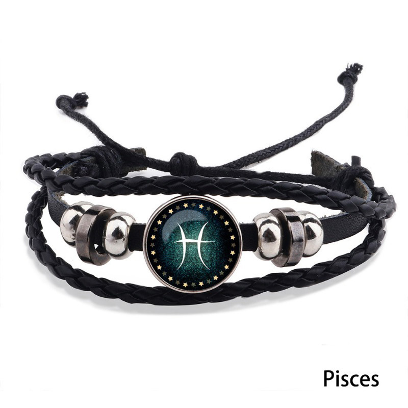 Pisces on sale leather bracelet