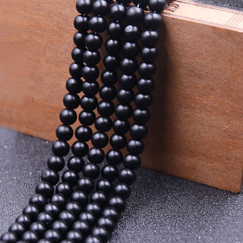Black White Dull Polish Matte Onyx Beads For Jewelry Making - Temu