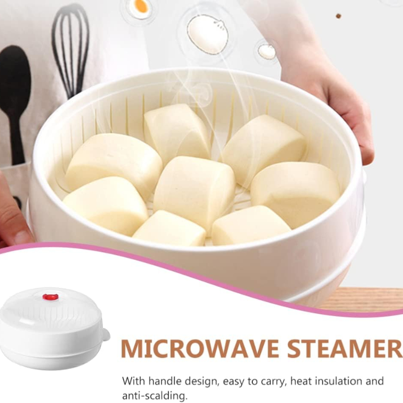 Microwave Steamer With Lid, Heating Dish, Vegetable Drain Steamer With Lid  And Tray, Kitchen Microwave Cooker, Kitchen - Temu