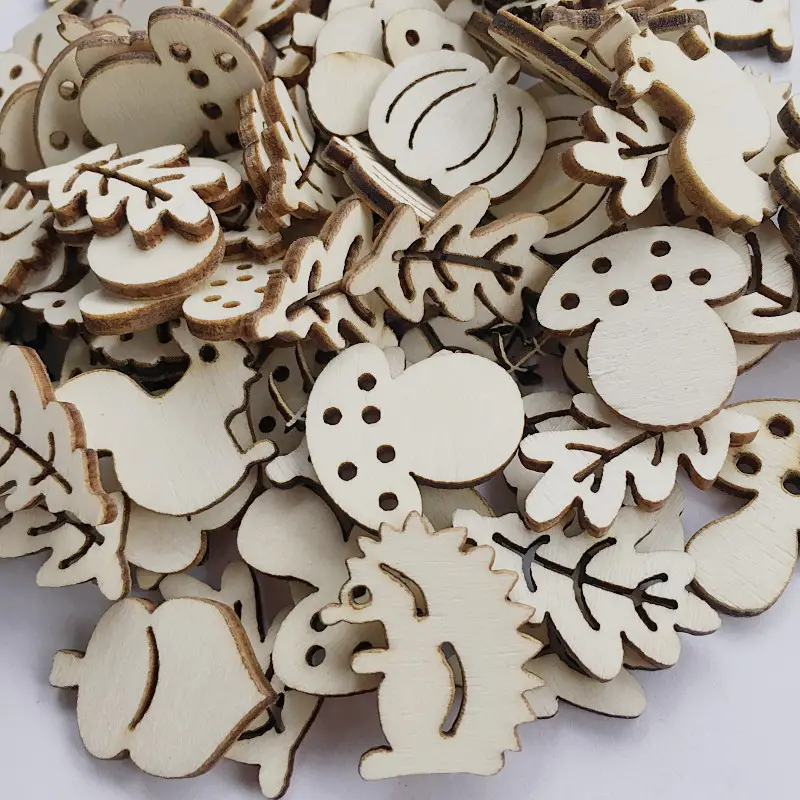 Wood Cutouts Wood Animal Mushroom Leaf Shape Natural Wood - Temu
