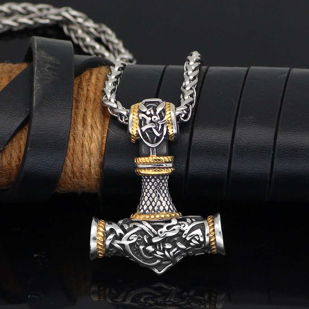 E-shop Neue Drachenhammer-Anhänger-Halskette, Herrenkette, modischer Punk-Hip-Hop-Schmuck-Anhänger, Party-Accessoires-Halskette als Geburtstagsgeschenk