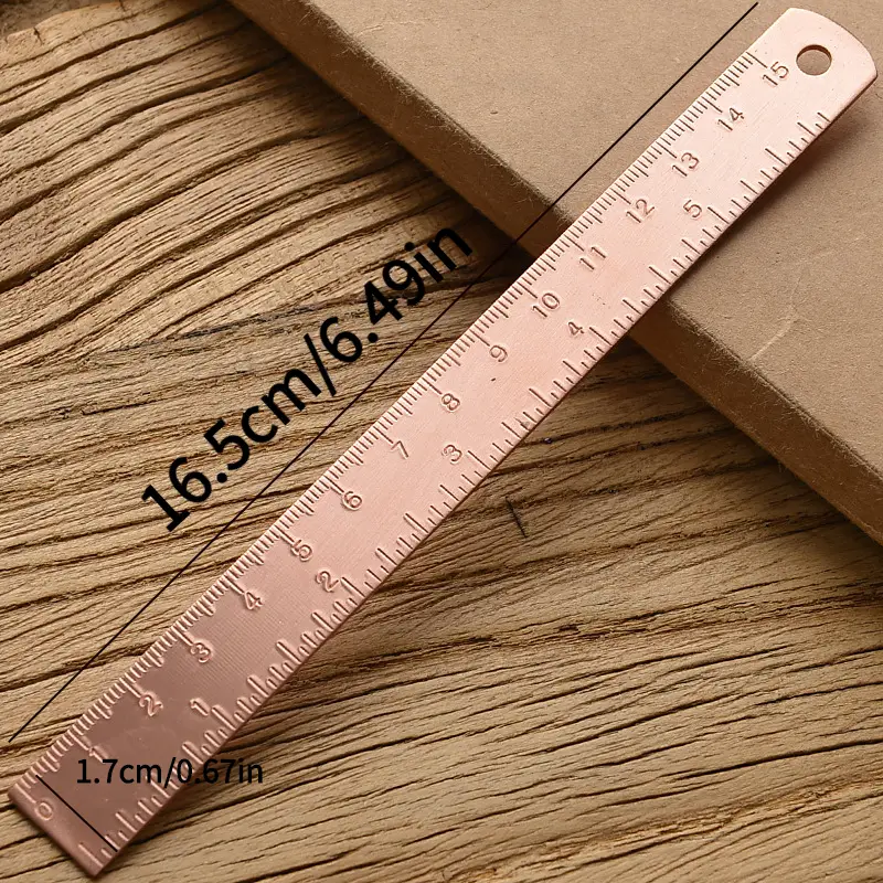 Pure Copper Ruler Brass Scale Ruler Purple Copper Ruler - Temu