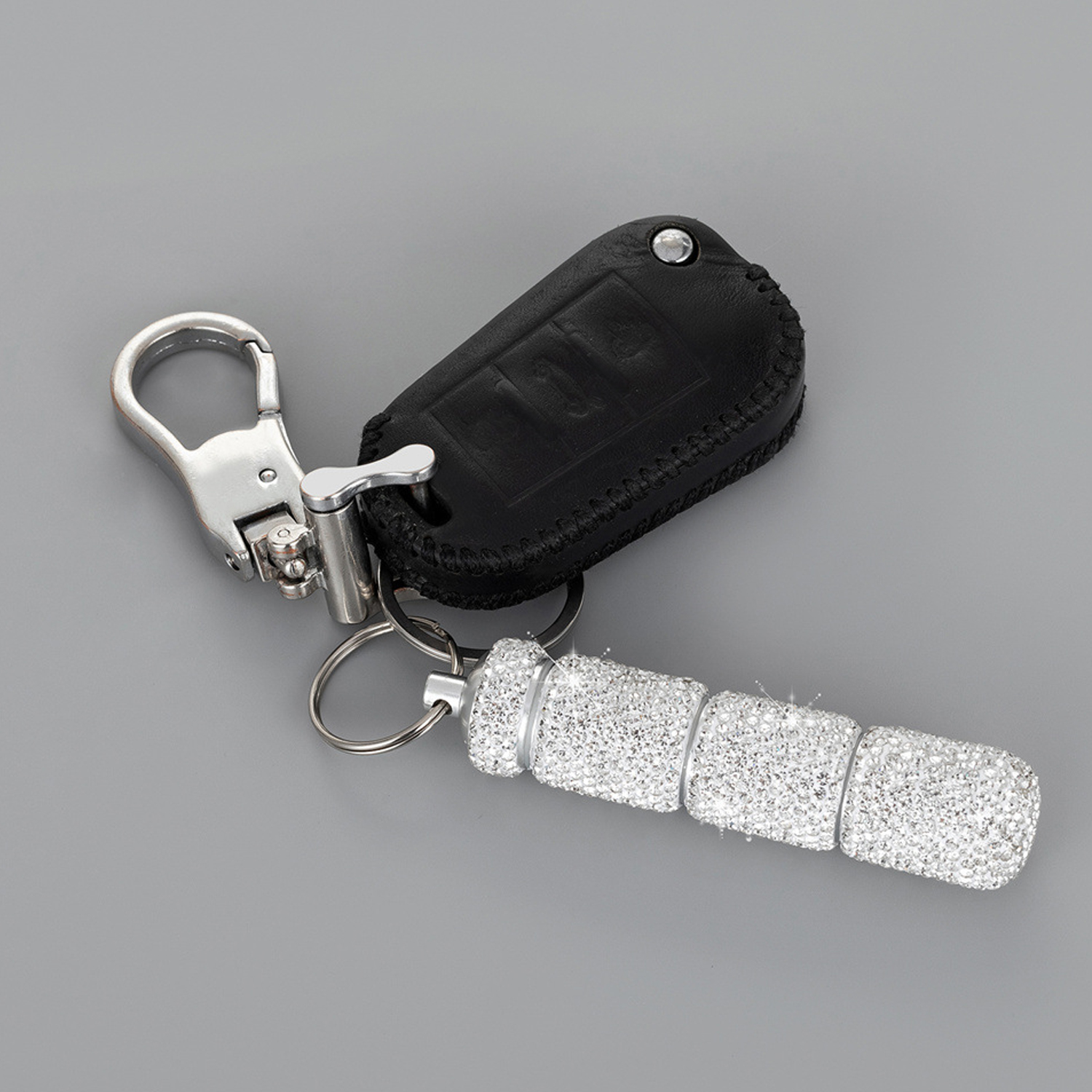 Acheter Tingml Bling Pill Bottle Porte-clés Étui de voyage Boîte de  capsules en cristal Organisateur portable