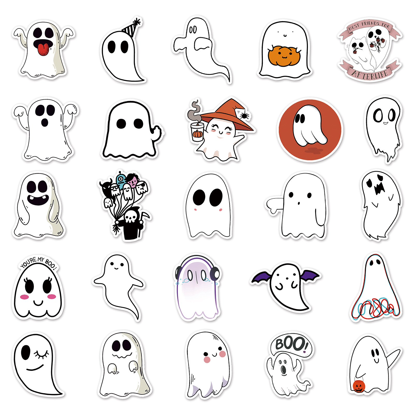 Cute Ghost Waterproof Sticker Set V2 