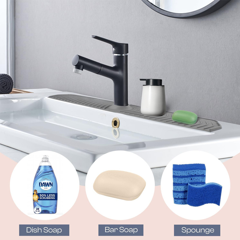 1pc sink drain mat - Faucet anti-splash drain rack - Kitchen bathroom wash  basin - household countertop mat - soap mat - kitchen and bathroom  accessories