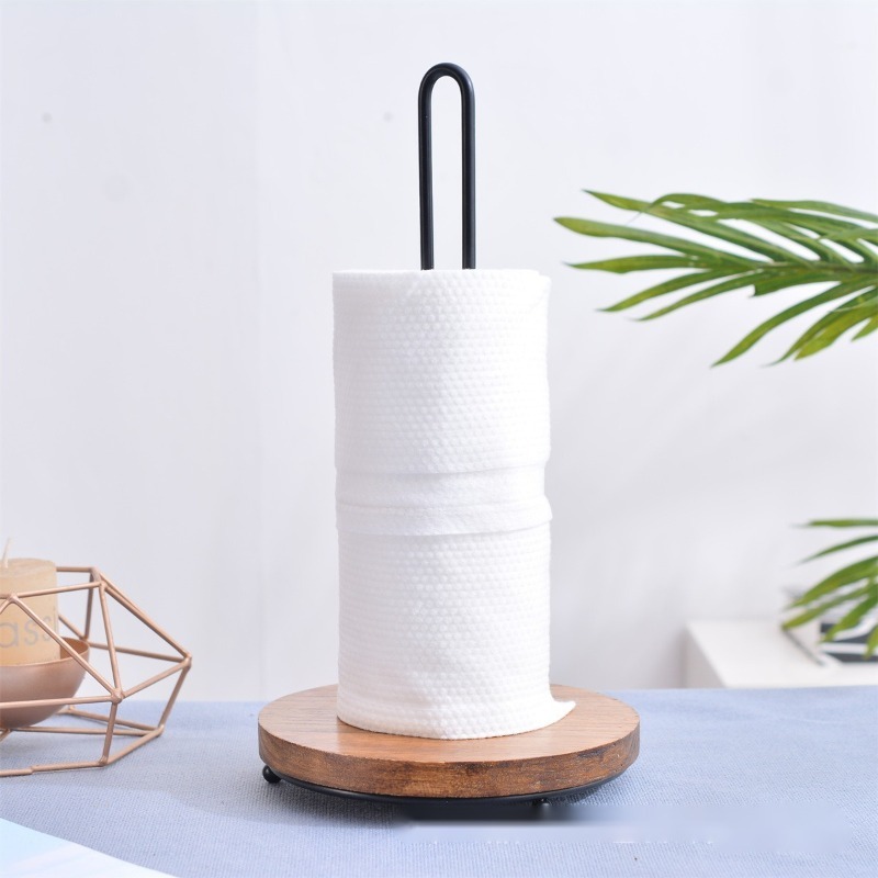 White-vertical Mount Wood Paper Towel Holder 