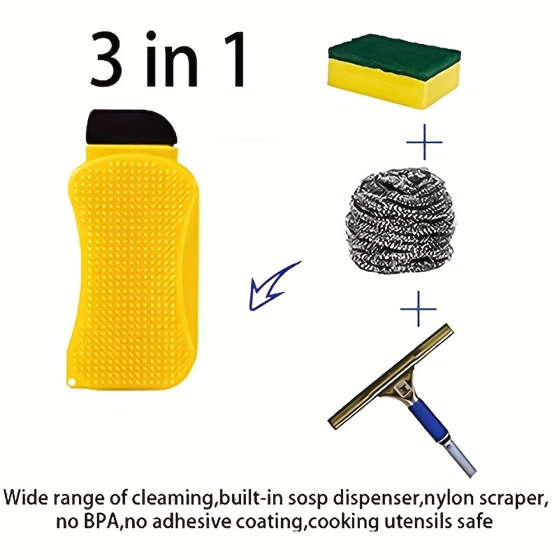 Nylon 3 In 1 Multifunctional Cleaning Brush