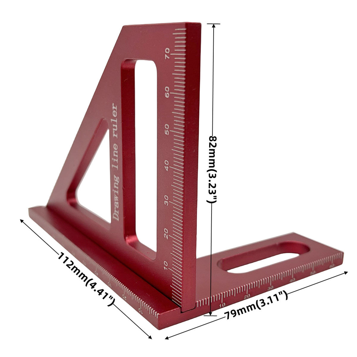 Right Angle Ruler, 45 n 90 Degree Small Aluminum Alloy Triangle