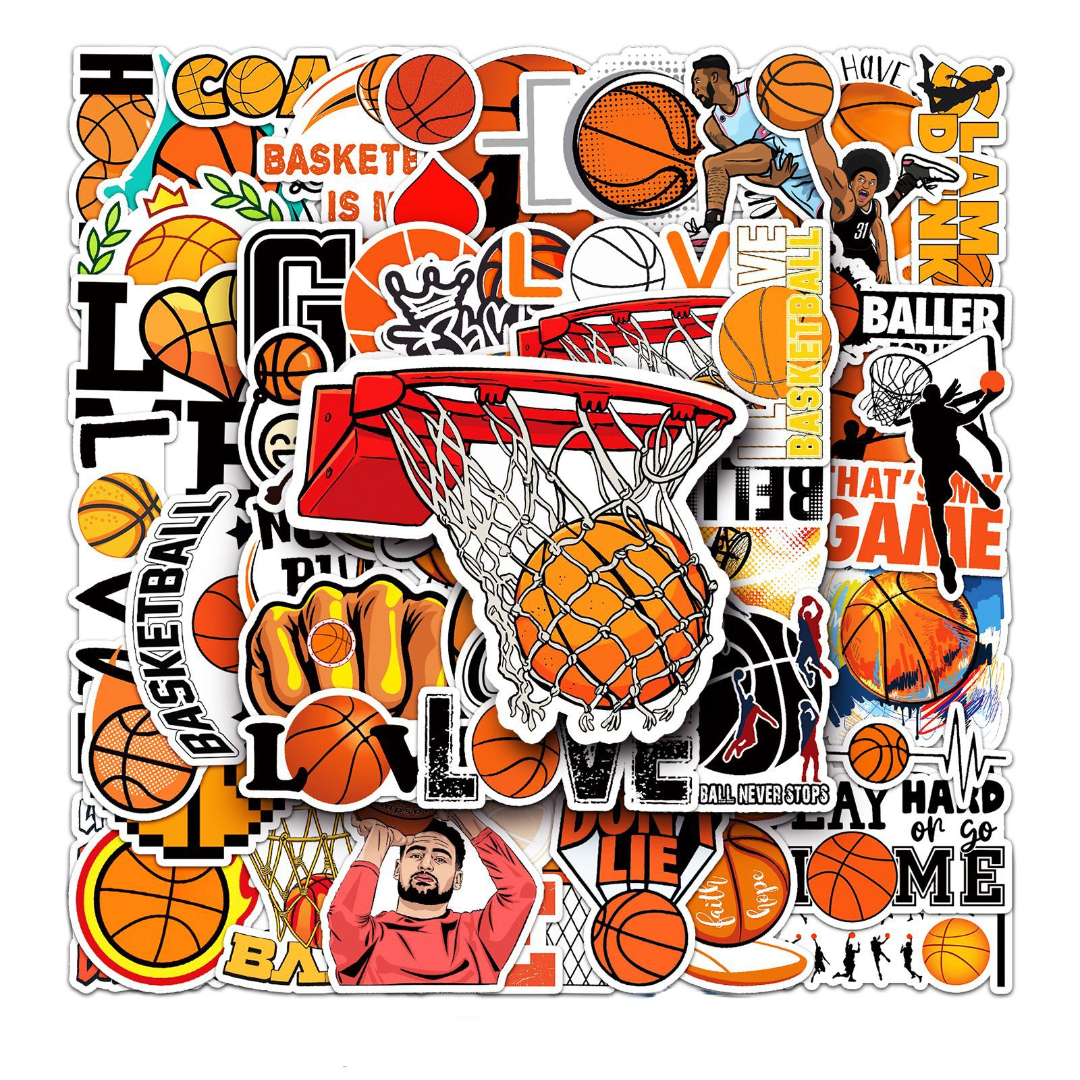 Sticker basketball circle poster background