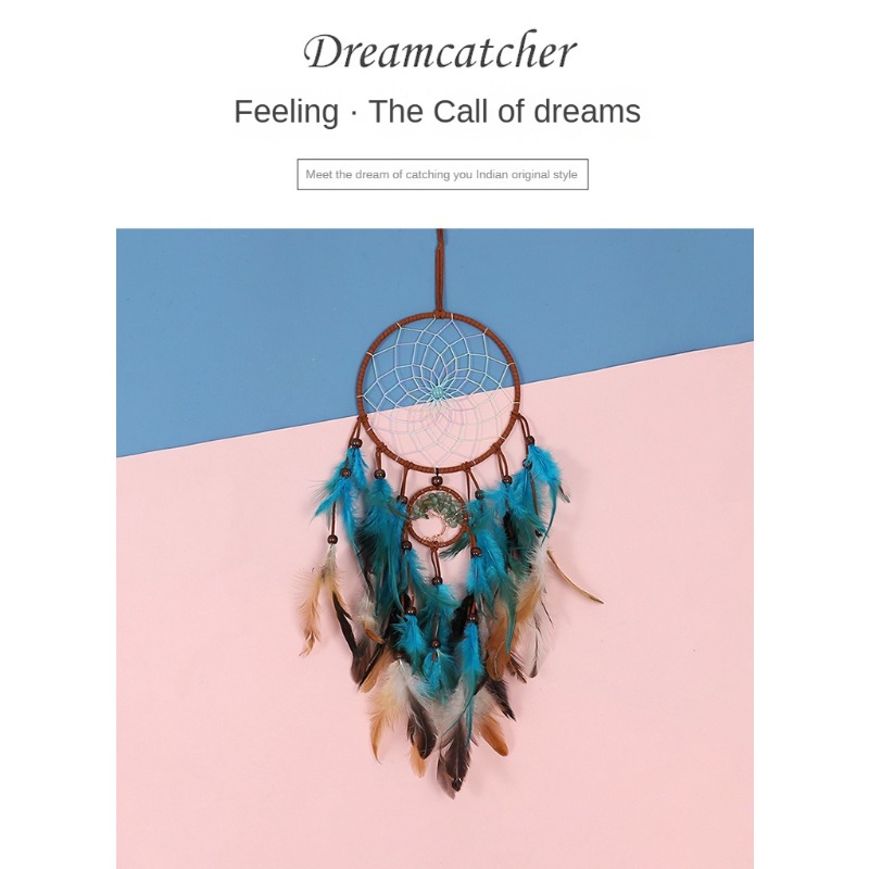 1pc Acchiappasogni Grande Boho Decorazione Da Appendere Alla Parete - Blu  Navy Decorazione Della Stanza Piuma Fatta A Mano Boho Dream Catcher,  Decorazione Domestica Creativa - Temu Italy