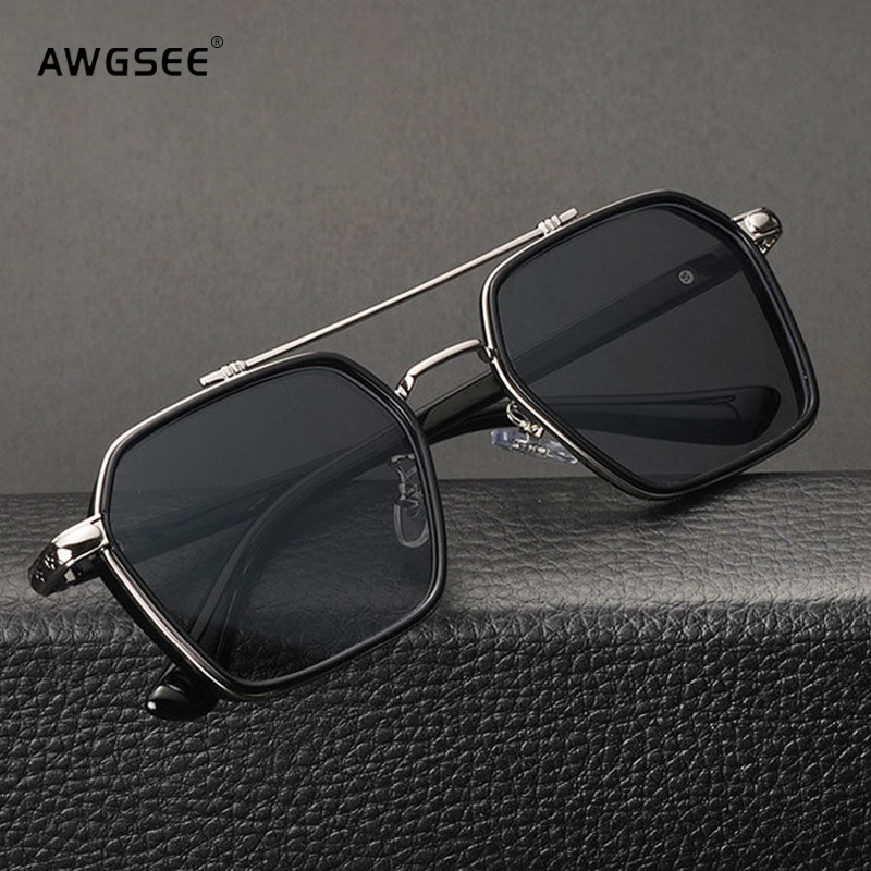 Luxury Square Prescription Aviator Sunglasses For Men UV400 Protection,  Gold Frame, Metal Polaroid Frame Ideal For Driving And Fishing Retro Style  Shades With Box From New_goods, $30.14