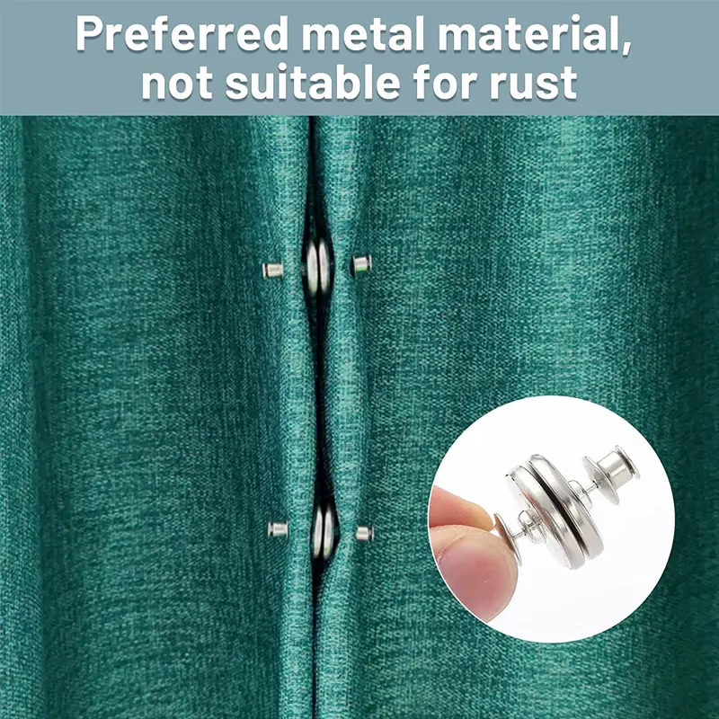 Metal Bracket Button Magnetic Curtains Removable Window - Temu