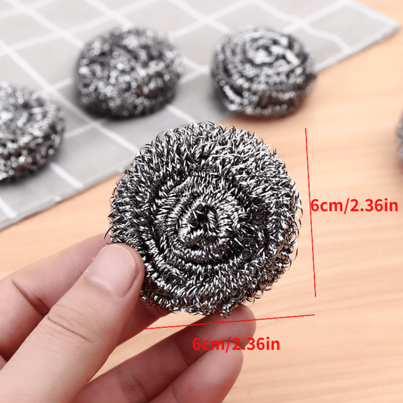 4 PCS Stainless Steel Sponges Scrubbers Cleaning Ball Utensil Scrubber  Density Metal Scrubber Scouring Pads Ball for Pot Pan Dish Wash Cleaning  for Removing Rust Dirty Cookware Cleaner (4 Packs) 